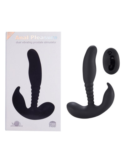 Черный стимулятор простаты Remote Control Anal Pleasure Vibrating Prostate Stimulator - 13,5 см.