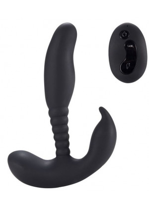 Черный стимулятор простаты Remote Control Anal Pleasure Vibrating Prostate Stimulator - 13,5 см.