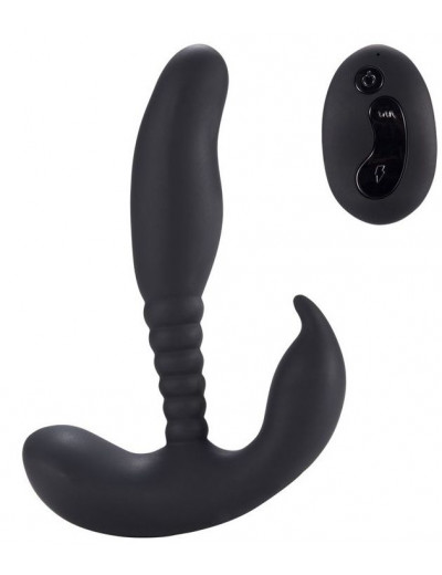 Черный стимулятор простаты Remote Control Anal Pleasure Vibrating Prostate Stimulator - 13,5 см.