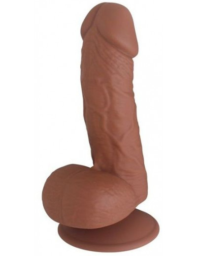 Коричневый фаллоимитатор SEDUCER Ballsy Stud - 16,5 см.