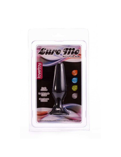 Чёрная анальная пробка с ограничительным основанием LURE ME Silicone Anal Plug - 12,1 см.