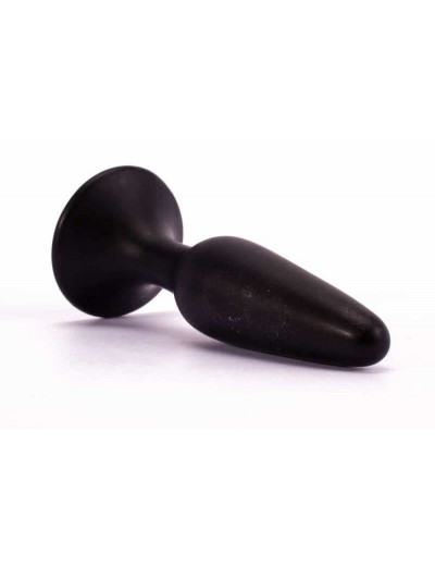 Чёрная анальная пробка с ограничительным основанием LURE ME Silicone Anal Plug - 12,1 см.