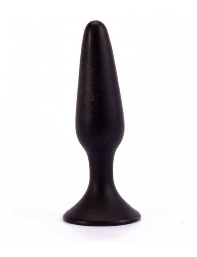 Чёрная анальная пробка с ограничительным основанием LURE ME Silicone Anal Plug - 12,1 см.