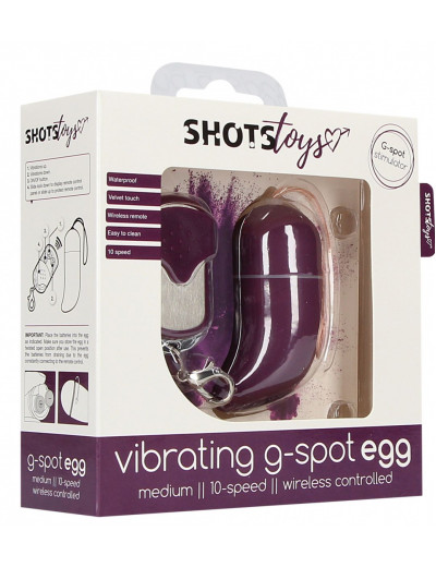 Фиолетовое виброяйцо Medium Wireless Vibrating G-Spot Egg с пультом - 7,5 см.