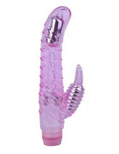 Розовый вибростимулятор-кролик Curve Seduction - 18,5 см.