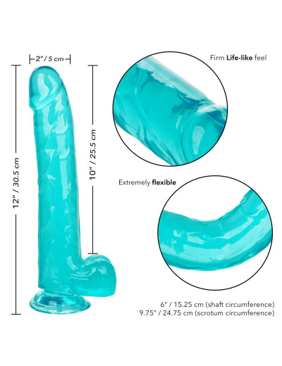 Аквамариновый фаллоимитатор-гигант Size Queen 10  - 30,5 см.