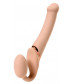 Телесный безремневой вибрострапон Silicone Bendable Strap-On M