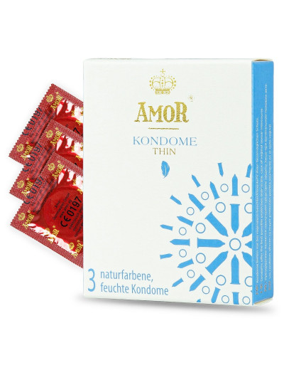 Супертонкие презервативы AMOR Thin - 3 шт.