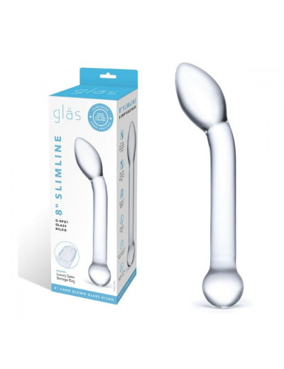 Прозрачный стеклянный фаллос для точки G Slimline G-Spot - 20 см.