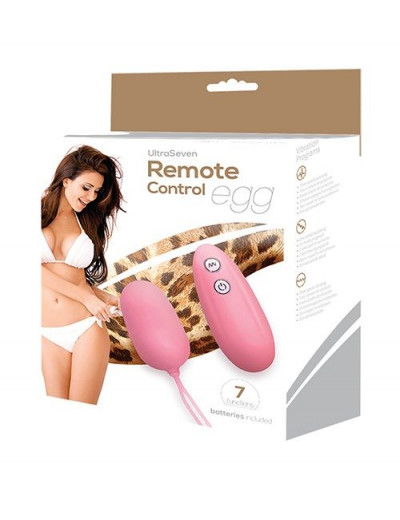 Розовое виброяйцо с пультом дистанционного управления ULTRA SEVEN REMOTE CONTROL EGG