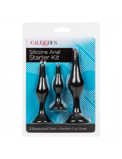 Набор черных силиконовых анальных пробок Silicone Anal Starter Kit