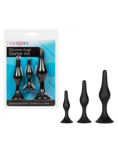 Набор черных силиконовых анальных пробок Silicone Anal Starter Kit
