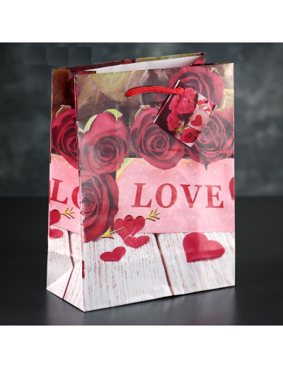 Подарочный пакет Love - 23 х 18 см.