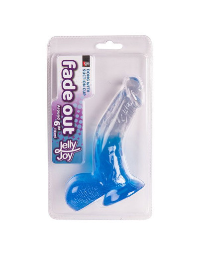 Синий фаллоимитатор с прозрачной верхней частью JELLY JOY FADE OUT DONG 6INCH - 15,2 см.