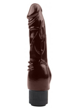 Коричневый вибратор-реалистик Vibrating Naughty Cock - 20 см.