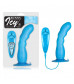 Голубой вибратор для G-точки BUNNY ICY - 18 см.