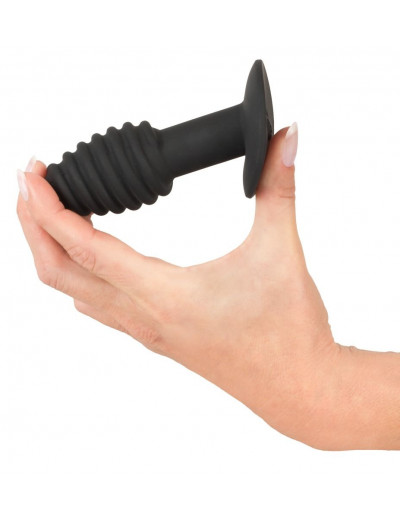Черная анальная вибропробка Twist Butt Plug - 10,7 см.