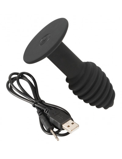Черная анальная вибропробка Twist Butt Plug - 10,7 см.