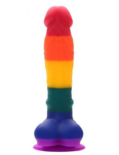 Разноцветный фаллоимитатор-реалистик COLOURFUL DILDO - 21,5 см.