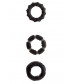 Набор из 3 чёрных эрекционных колец MENZSTUFF STRETCHY COCK RINGS