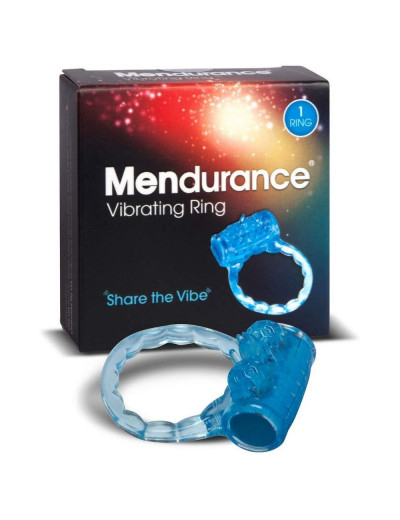 Синее эрекционное кольцо Mendurance Vibrating Ring