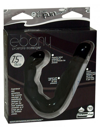 Чёрный стимулятор простаты Ebony Prostate Massager