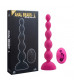 Розовый анальный вибростимулятор Anal Beads L с пультом ДУ - 21,5 см.