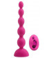 Розовый анальный вибростимулятор Anal Beads L с пультом ДУ - 21,5 см.