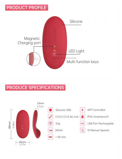 Вибромассажер в трусики Magic Motion Nyx - 8,8 см.