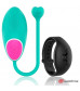 Зеленое виброяйцо с черным пультом-часами Wearwatch Egg Wireless Watchme