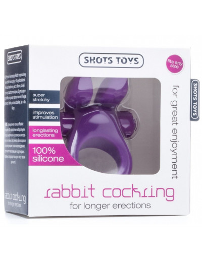 Фиолетовое эрекционное виброкольцо Rabbit Cockring