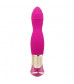 Ярко-розовый вибратор с ротацией ECSTASY Deluxe Rippled Vibe - 20 см.