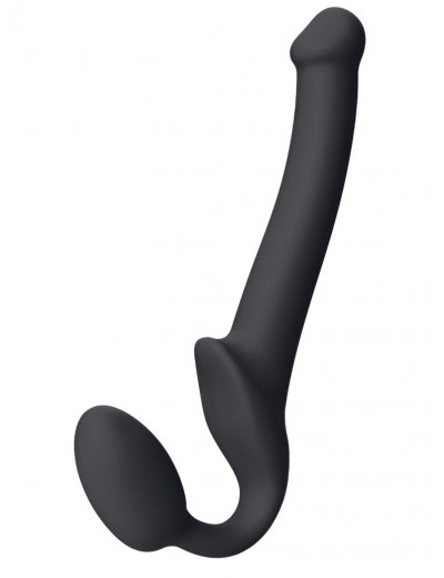 Черный безремневой страпон Silicone Bendable Strap-On S