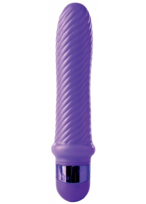 Фиолетовый ребристый вибромассажер Grape Swirl Vibe - 15,8 см.