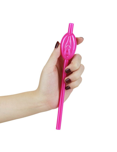 Набор разноцветных трубочек для напитков в виде вагины Pussy Straws - 9 шт.