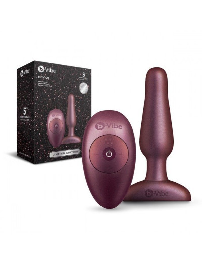 Бордовая анальная вибропробка Novice Plug - 10,2 см.