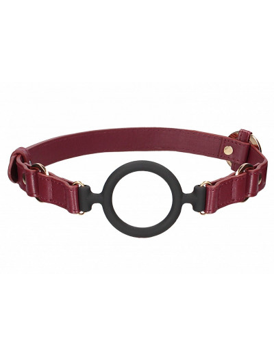 Кляп-кольцо на бордовых ремешках Silicone Ring Gag