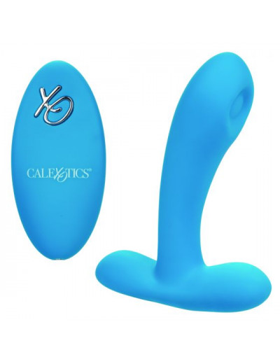 Голубой массажер простаты Silicone Remote Pulsing Pleaser - 11,5 см.
