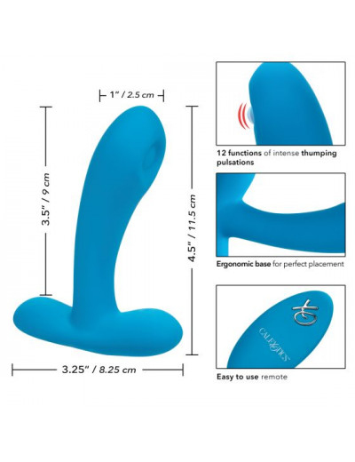 Голубой массажер простаты Silicone Remote Pulsing Pleaser - 11,5 см.