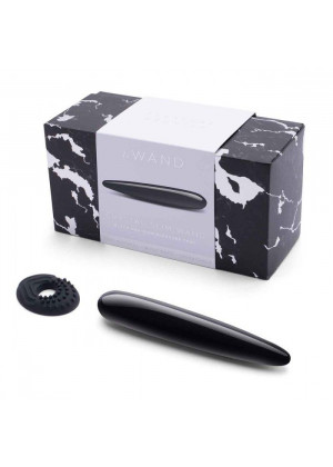 Массажер Le Wand Crystal Slim Wand из черного обсидиана