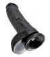 Реалистичный чёрный фаллоимитатор-гигант 10  Cock with Balls - 25,4 см.