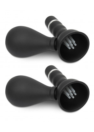 Черные вибропомпы на соски Cordless Vibrating Nipple Suckers