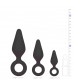 Набор из 3 черных анальных пробок Pointy Plug Set
