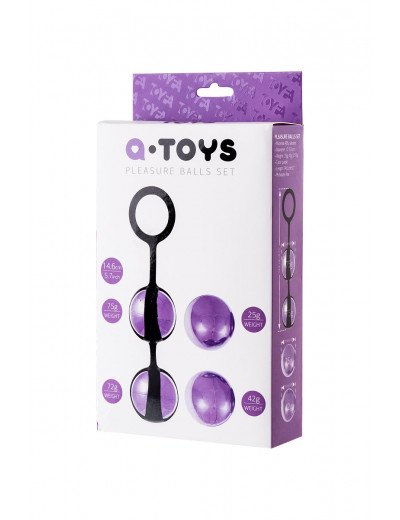 Фиолетово-чёрный набор вагинальных шариков TOYFA A-toys