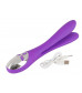 Фиолетовый сдвоенный вибратор Bendable Double Vibrator - 24,3 см.
