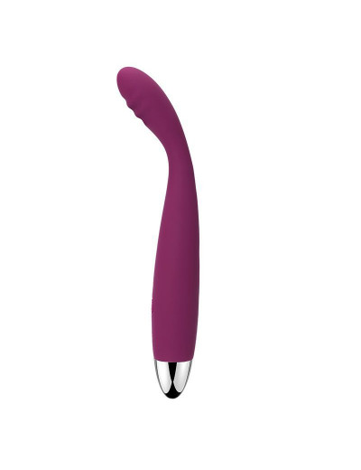 Фиолетовый вибратор Cici Violet с гнущейся головкой - 18,2 см.