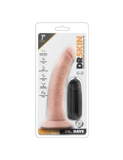 Телесный вибратор-реалистик Dr. Dave 7 Inch Vibrating Cock - 19 см.