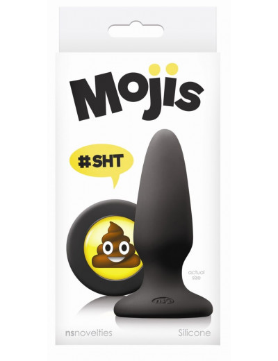 Черная силиконовая пробка среднего размера Emoji SHT - 10,2 см.