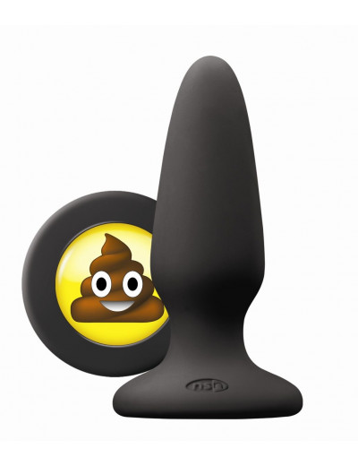 Черная силиконовая пробка среднего размера Emoji SHT - 10,2 см.