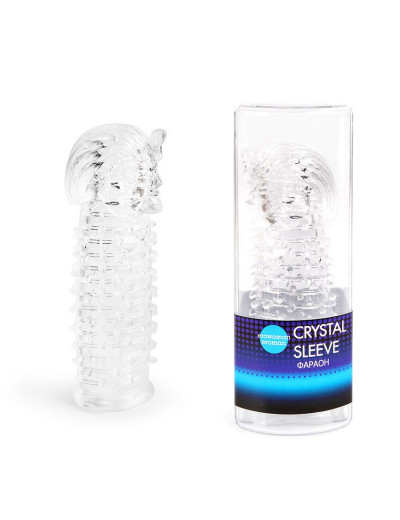 Закрытая прозрачная насадка на пенис Crystal Sleeve Faraon - 13,5 см.